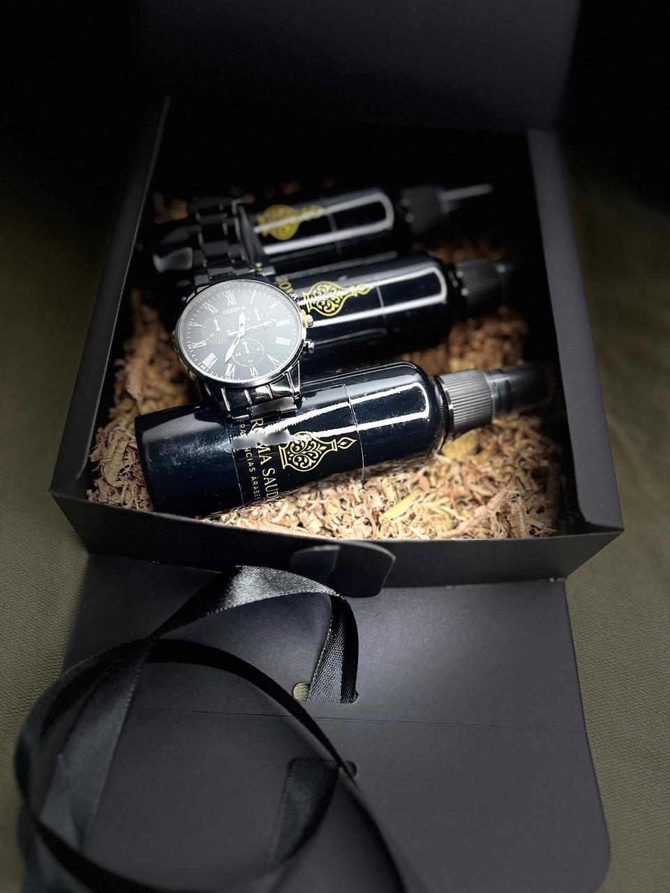 Aroma Saudí: 3 Fragancias Árabes + Reloj de Lujo