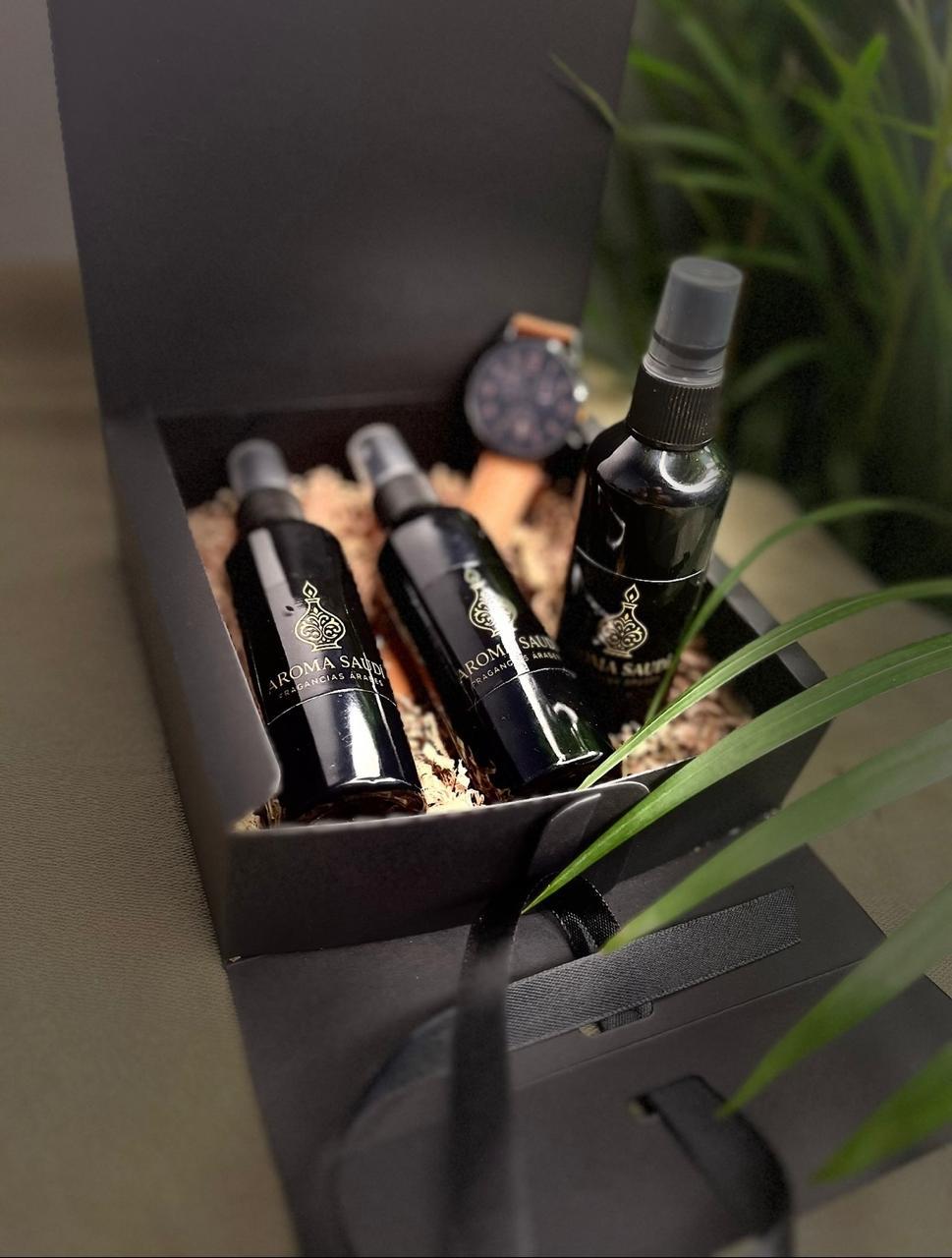 Aroma Saudí: 3 Fragancias Árabes + Reloj de Lujo